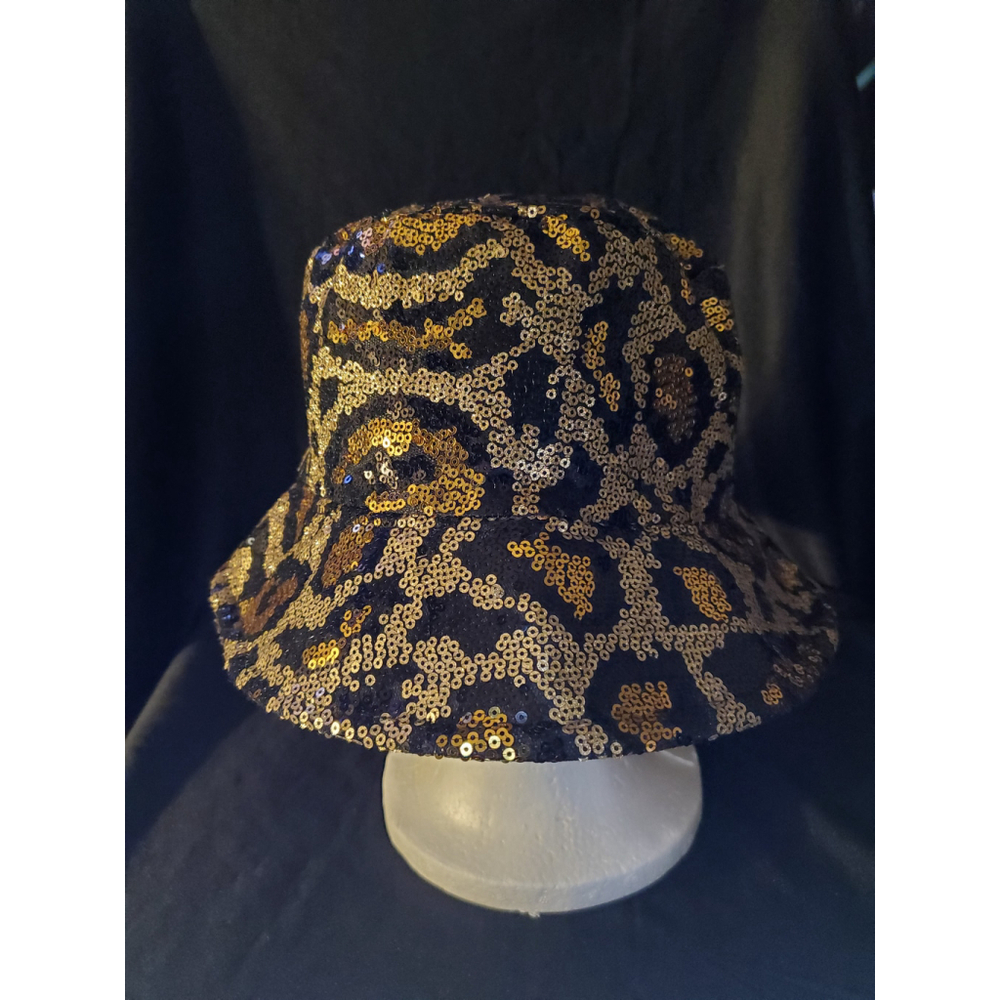 The Bucket is Back Baby!  Black and Gold sequin reversible Bucket Hat